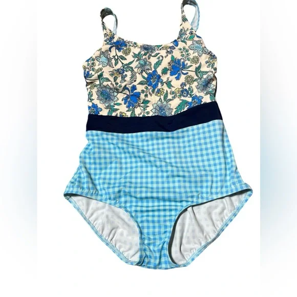 Lands' End Womens Scoop Neck Soft Cup Tugless One Piece Size 12 - Picture 2 of 5